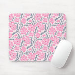Pink Boho Blumenmuster Mousepad<br><div class="desc">Boho und rustikale Mousepad mit handgezeichneter Illustration von modernen Blume in Rosa.</div>