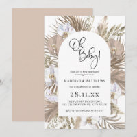 Pink Boho Blumenstrauß Oh Babydusche Einladung