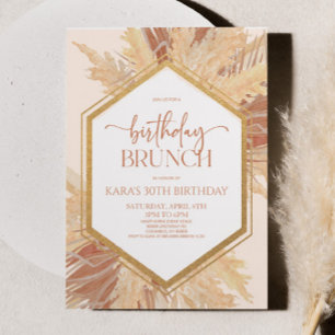 Pink Boho Bohemisch Floral Birthday Bruch Party Einladung