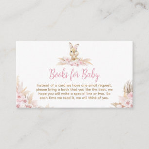 Pink Boho Bunny Baby Showbücher für Baby Begleitkarte