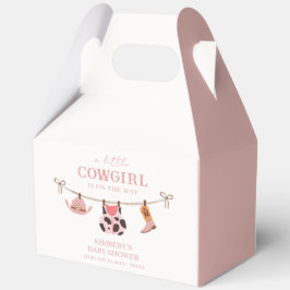 Pink Boho Cowgirl Clothesline Cowhide Babydusche Geschenkschachtel