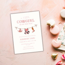 Pink Boho Cowgirl Wäscheleine Babydusche