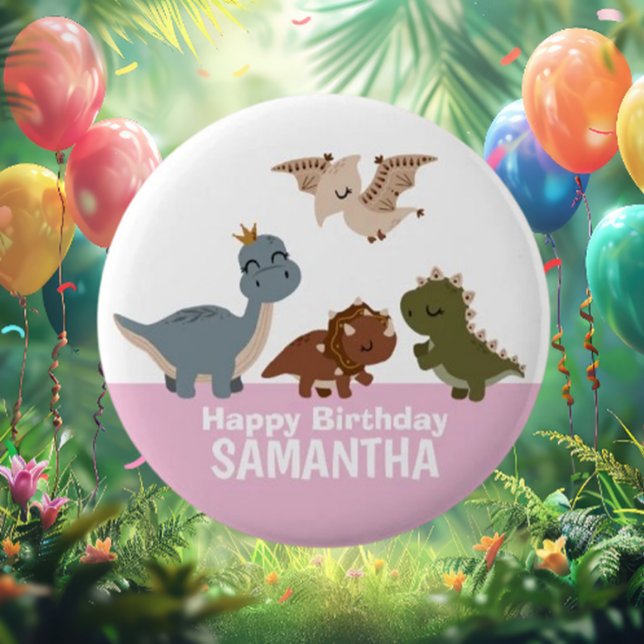 Pink Boho Dinosaur Button (Discover the enchanting Pink Boho Dinosaur Button!)