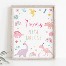 Pink Boho Dinosaurier Geburtstag Gefälligkeitsunte Poster