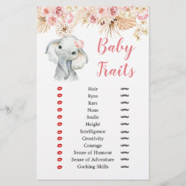 Pink Boho Elephant Girl Baby Shower Baby Tracks