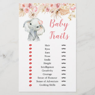 Pink Boho Elephant Girl Baby Shower Baby Tracks