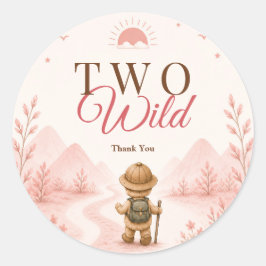 Pink Boho Explorer Kindergeburtstag Runder Aufkleber