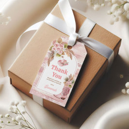 Pink Boho First Rodeo 1. Geburtstag Geschenkanhänger