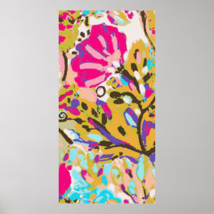 Pink Boho Floral I Poster