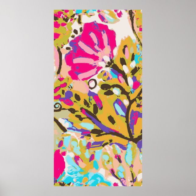 Pink Boho Floral I Poster (Vorne)