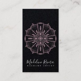 Pink Boho Mandala Yoga Makramee Visitenkarte