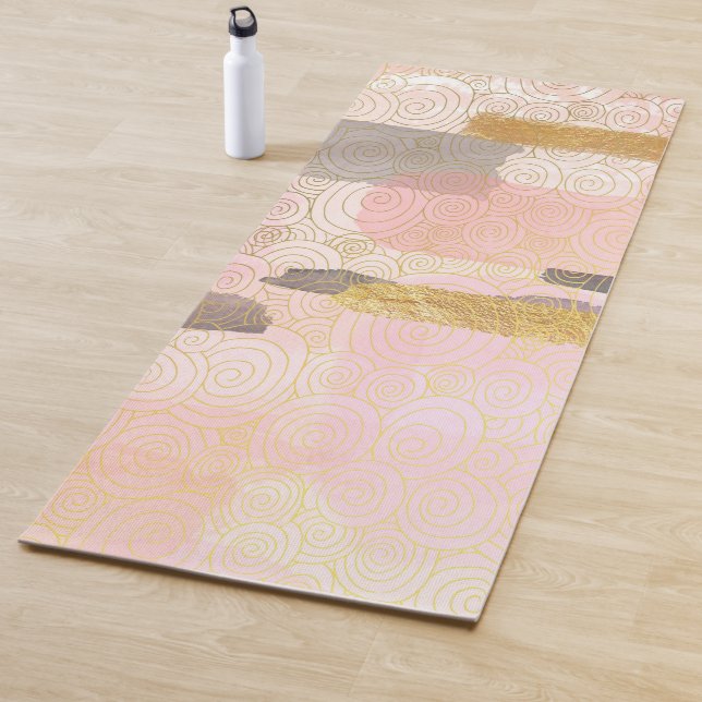 Pink Boho Meditation Yoga Matte mit goldenen Strei (Beispiel)