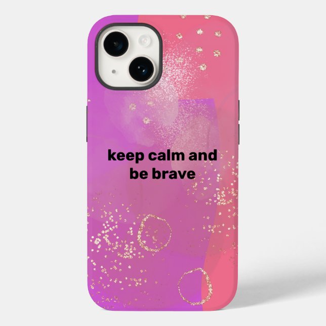 Pink Boho minimalist Ephemera Case-Mate iPhone Hülle (Rückseite)