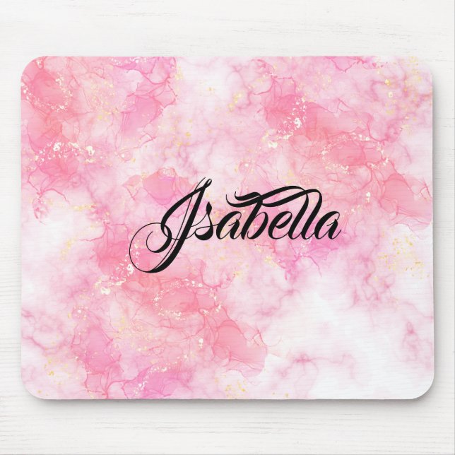 Pink Boho Minimalist Ephemera Mousepad (Vorne)