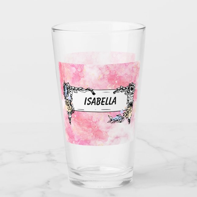 Pink Boho minimalist Ephemera ornament Glas (Vorderseite)