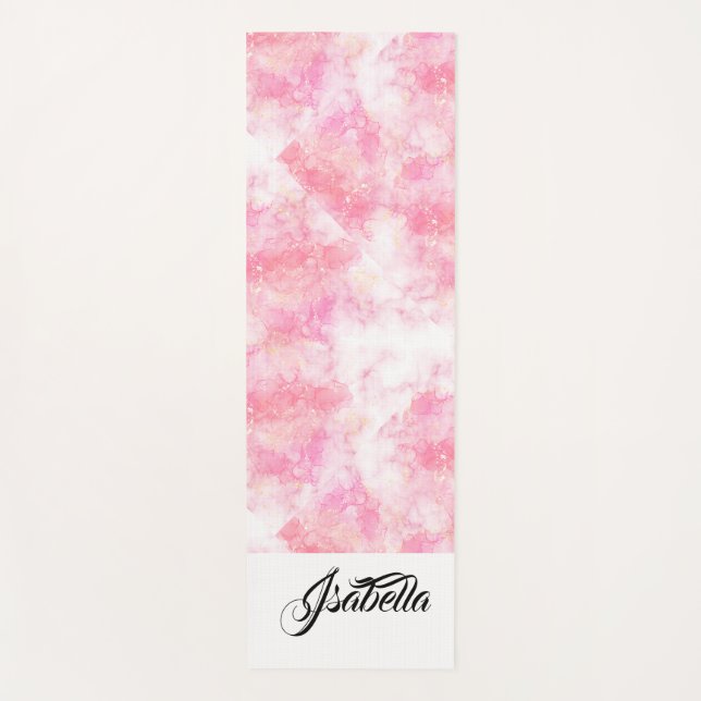 Pink Boho minimalist Ephemera ornament Yogamatte (Vorderseite)