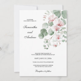 Pink Boho Orchid Themed Wedding Einladung