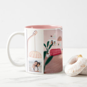 Pink Boho Pflanze Foto Collage Tasse