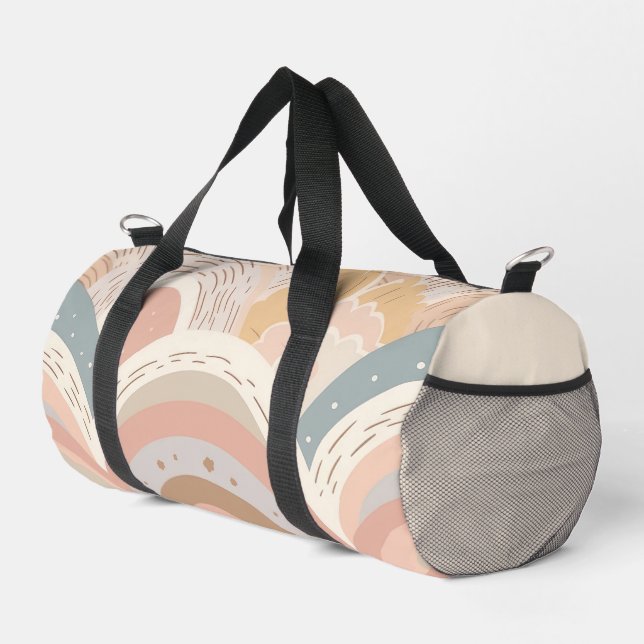 Pink Boho Rainbow Girly Duffle Bag (Rechte Ecke)