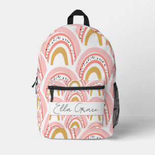 Pink Boho Rainbow Individuelle Name Bedruckter Rucksack
