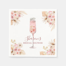 Pink Boho Rose Soiree Brautparty Paper Napkin Serviette