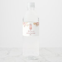 Pink Boho Rose Soiree Brautparty Wasser Flasche
