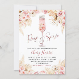 Pink Boho Rose Soiree Bridal Dusche Einladung