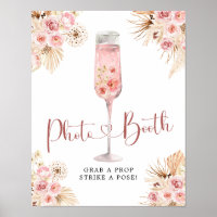 Pink Boho Rose Soiree Fotobooth Sign