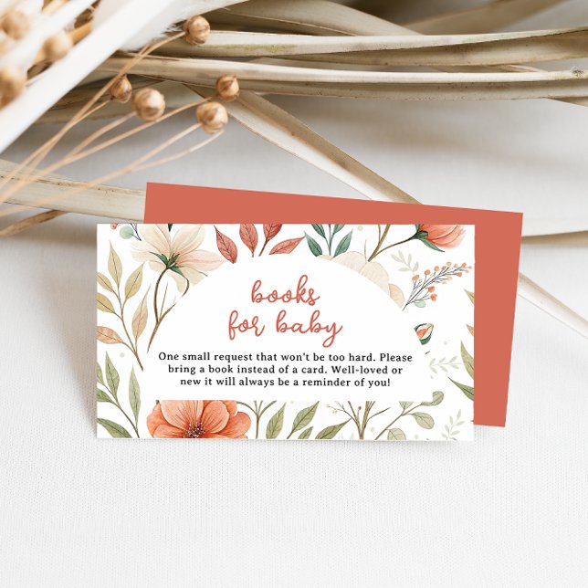 Pink Boho Rustikale Wildblume Bücher für Baby Girl Begleitkarte (Von Creator hochgeladen)