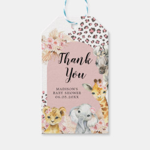 Pink Boho Safari Party Tiere Mädchen Vielen Dank T Geschenkanhänger
