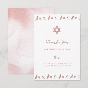 Pink Boho Star von David Jewish Danke, Card Dankeskarte