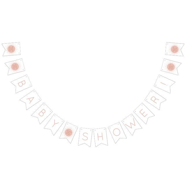 Pink Boho Sun Babydusche Jägerflags Wimpelkette (Alle)