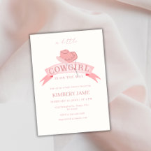 Pink Boho Wild West Cowgirl Hat Baby Dusche