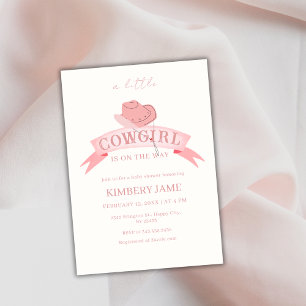 Pink Boho Wild West Cowgirl Hat Baby Dusche Einladung