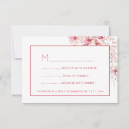 Pink Boho Wildblumen RSVP Karte