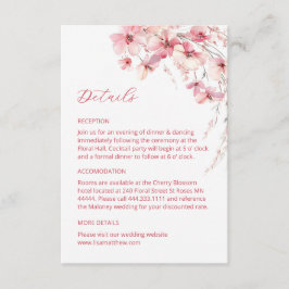 Pink Boho Wildflowers Details Enclosure Card Begleitkarte
