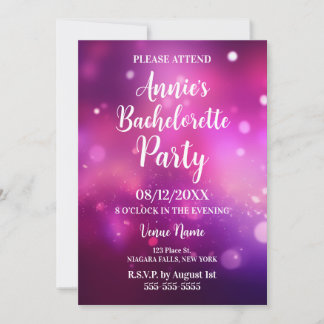 Pink Bokeh Junggeselinnen-Abschied Einladung