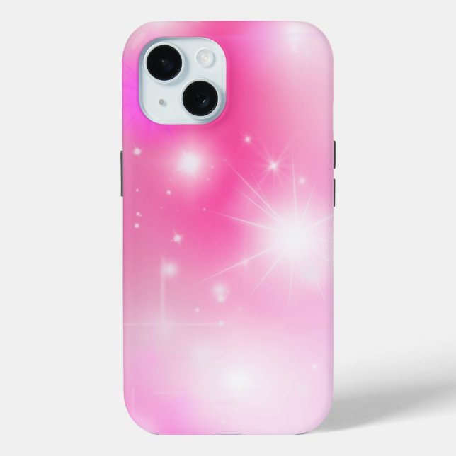 Pink Bokeh Stars Case-Mate iPhone Hülle (Rückseite)