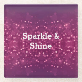 Pink Bokeh Stars Glasuntersetzer