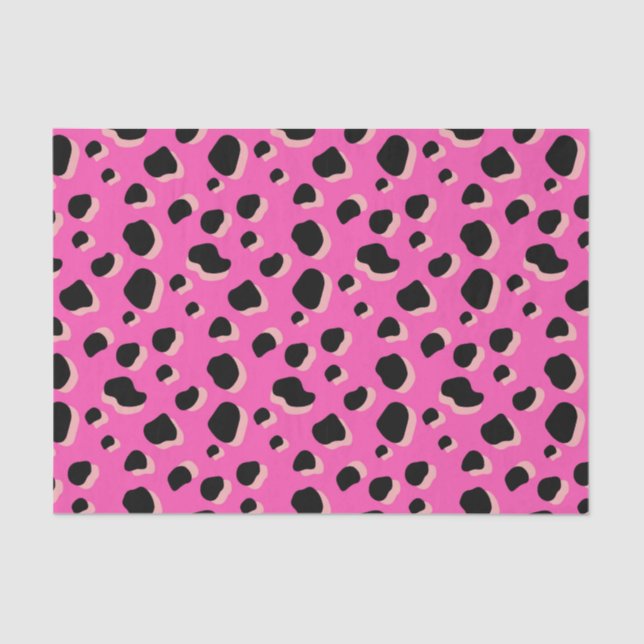 Pink Bold Animal Print 80er Seidenpapier (Vorderseite)