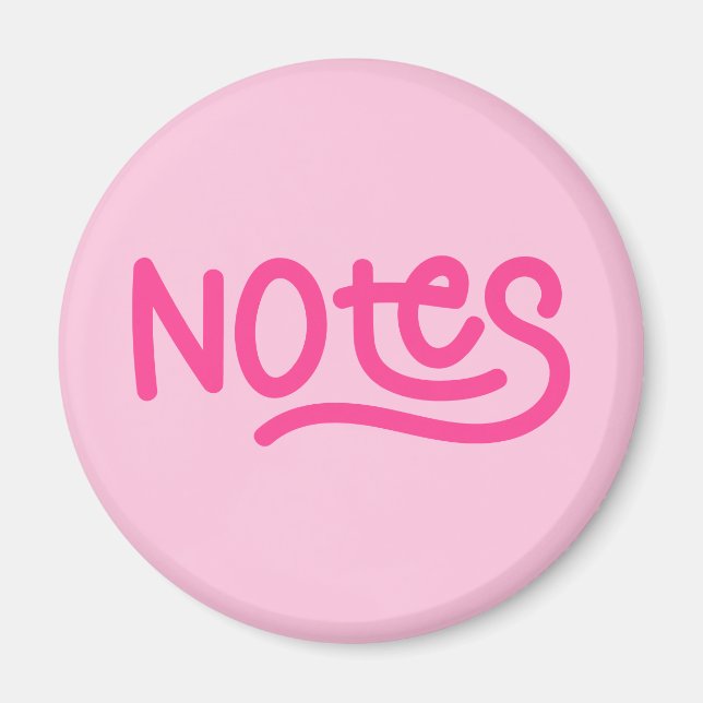 Pink Bold Handwriting Notes Typografie Magnet (Vorne)