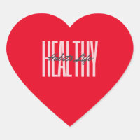Pink Bold Healthy Habits Life Heart Aufkleber