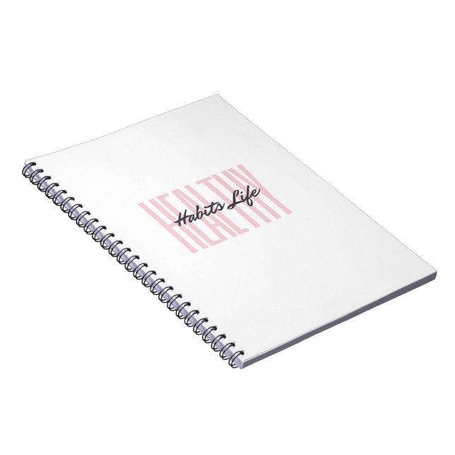 Pink Bold Healthy Habits Life Spiral Notebook Notizblock (Rechte Seite)
