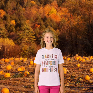 Pink Bonfire Girl & Pumpkin Patch Wear T-Shirt