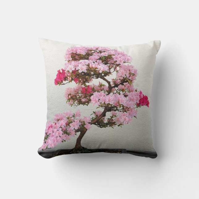 Pink Bonsai Tree Kissen (Vorderseite)