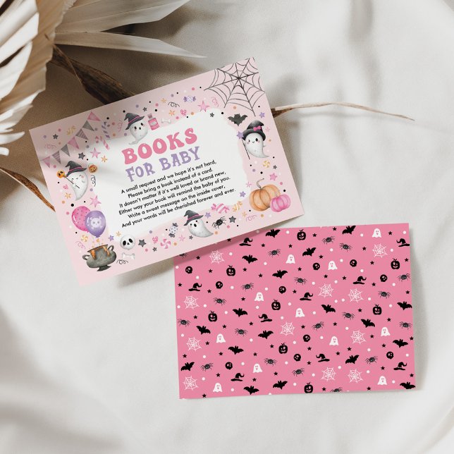 Pink Boo Halloween Ghosts Bücher für Baby Girl Begleitkarte (Von Creator hochgeladen)