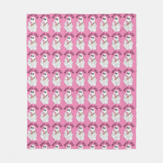 Pink Boo Jee Fleece Blanket