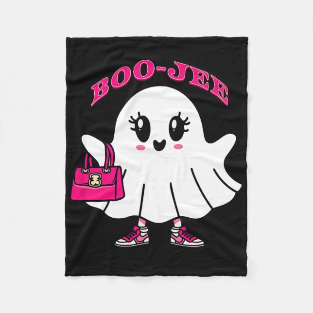 Pink Boo-jee Funny Ghost Halloween Fleecedecke (Vorderseite)