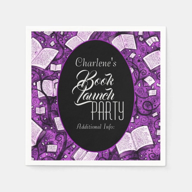 Pink Book Launch Partys Serviette (Vorderseite)