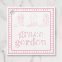 Pink Boots Gift Favor Tag Geschenkanhänger